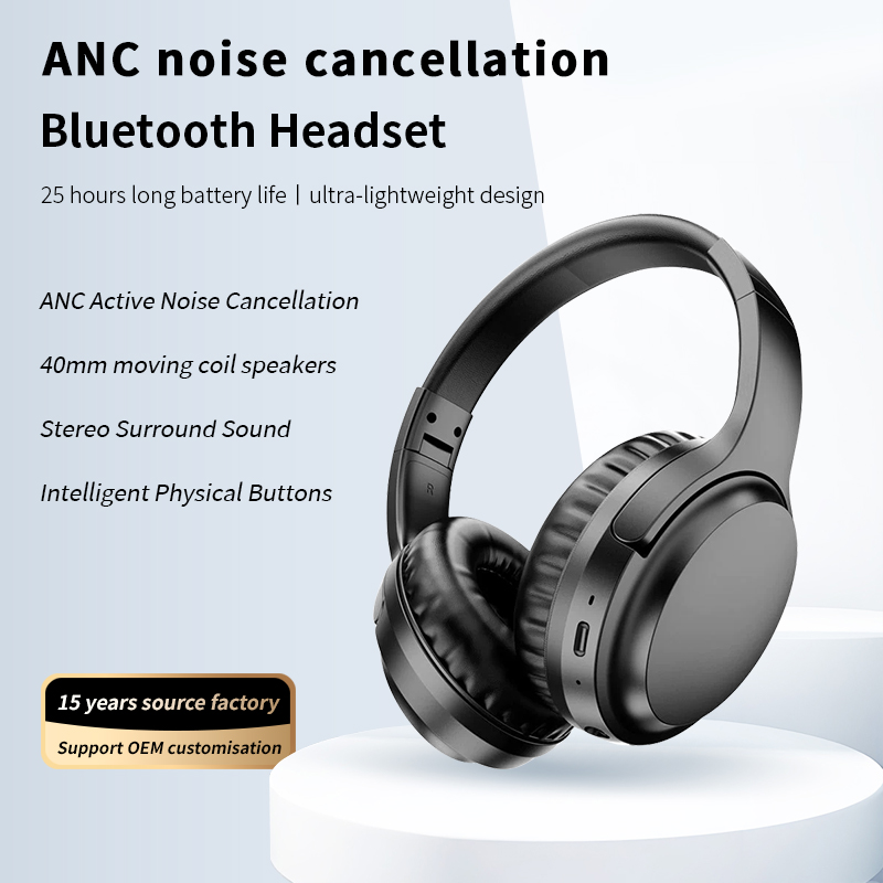 Jieli 7006F8 D6 ANC Bluetooth 5.4 Wireless Headphones Active Noise Cancelling Over Ear Headset 35H Playtime HiFi Sound product view