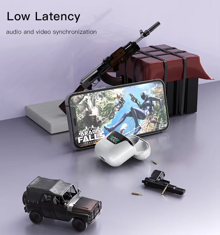 X50 X60 X90 Semi-In-Ear Wireless Earbuds TWS HIFI Stereo Earphones with Intelligent Noise Reduction and Dual LED Digital Display product view