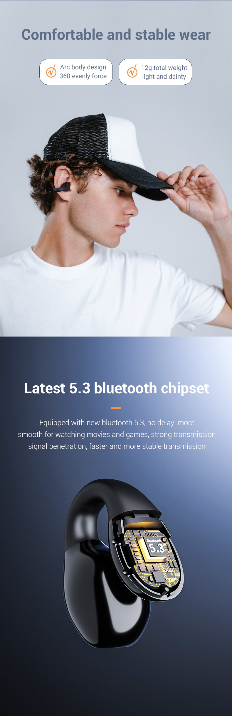 Manufacturer High Quality Wireless Earphone Stereo Earbuds Earphone Headset for Sports detail