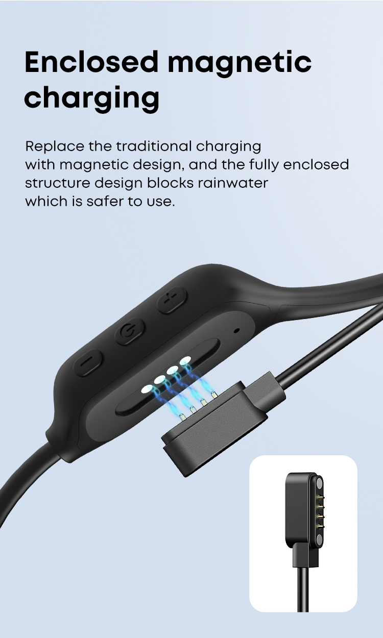 Custom OEM Bone Conduction Headphone Wireless Sport Earphones Open Ear TWS IPX8 Waterproof Bluetooth Headset With 16G TF Card detail