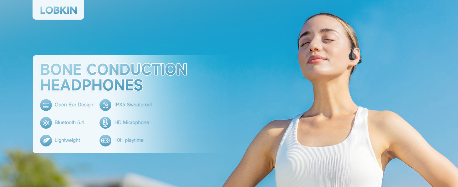 LOBKIN US & European Warehouses Wireless 5.4 Bone Conduction Headset Motion Sports Earphones and Headphones Low Price Promotion detail