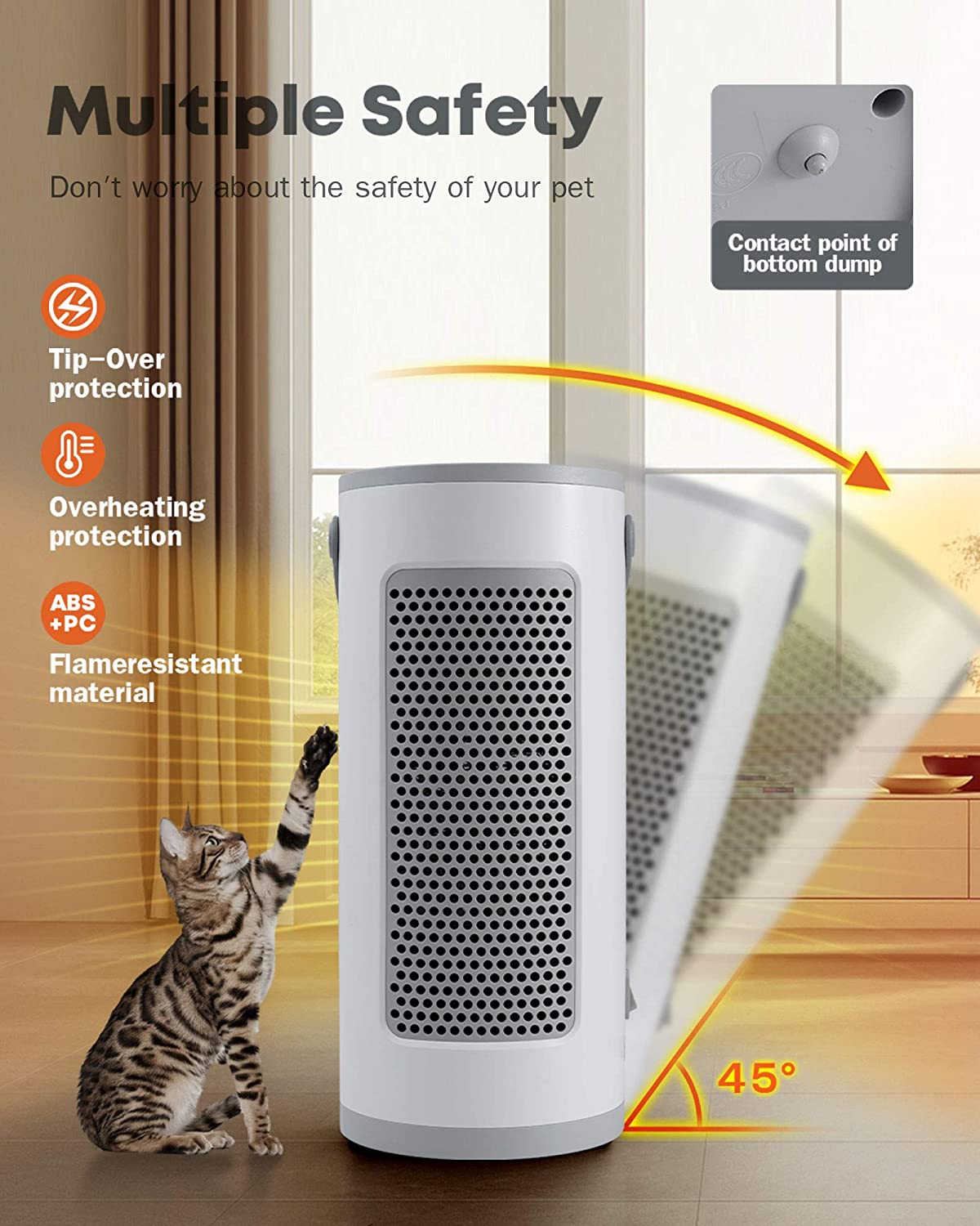 2000W Electric Portable Heater, Built-in Timer with Remote Control, Tip-Over & Overheat Protection for Home,Bedroom product view