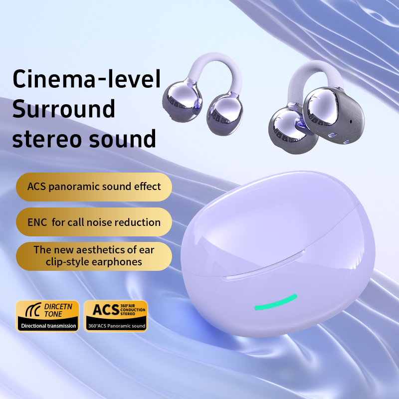DOQAUS W18  Hot Selling Ear Hook Ear Clip Earphone HIFI Stereo Wireless Headphones Light ENC Outdoor Sports Waterproof Earphones product view