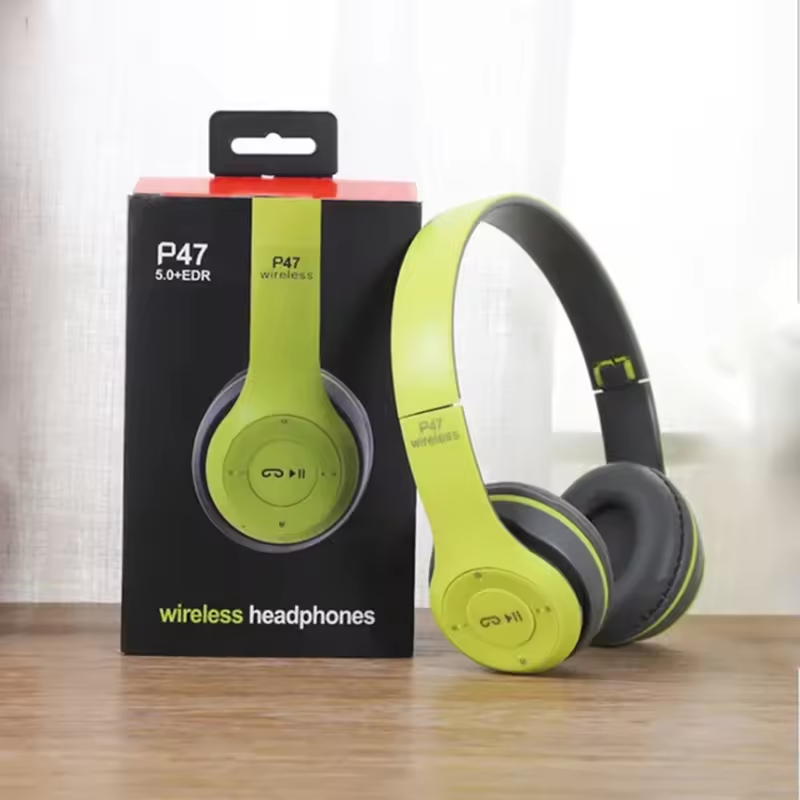 P47 Wireless Open-Ear Headphones Foldable ABS with LED HIFI Stereo Music Earphone Mic Head-mounted Support detail