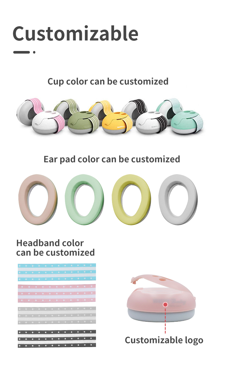 HQ Premium Eco-friendly Material Safety Noise Cancelling Ear Muffs Kids Hearing Protection Infant Baby Sleeping Earmuffs detail