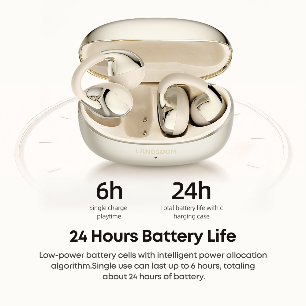 Custom Clip on Ear Earbuds Cute Sports TWS Open Ear Earphone V6.0 Free Clip-On Bluetooth Headphones Over Ear for Running Workout product view