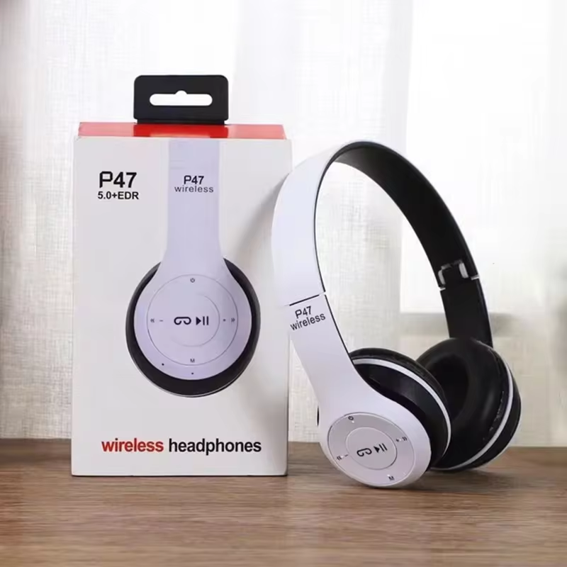 P47 Wireless Open-Ear Headphones Foldable ABS with LED HIFI Stereo Music Earphone Mic Head-mounted Support detail