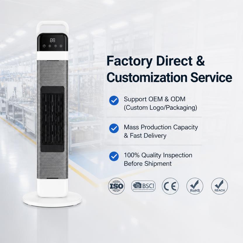 Factory Direct 2000W PTC Ceramic Electric Space Heater Smart Touch LED Display Tower Space Heaters for Indoor Use product view