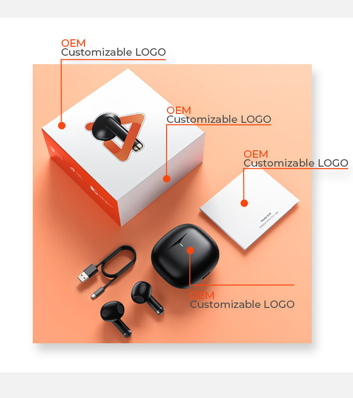 OEM Custom LOGO Earphone Earbuds Ship From USA EU Personalized Headset | Private Brand Headphones | TWS Blue Tooth Earbuds detail