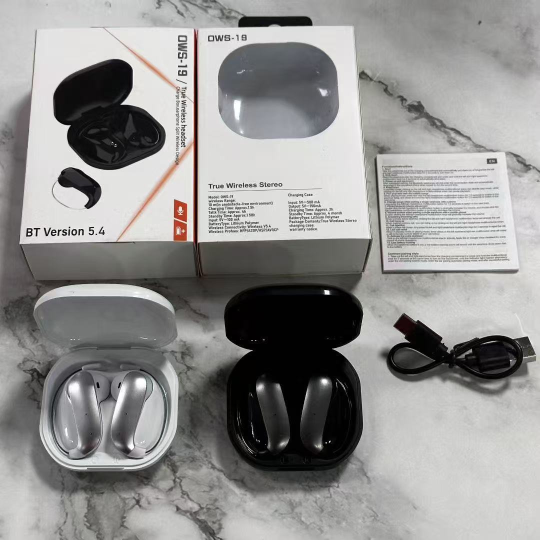 WAYNA Customizable OWS-19 Open-back Wireless Earphones V5.4 Electroplated Ear Hooks LED IPX4 Waterproof for Sports Hi-Fi Audio detail