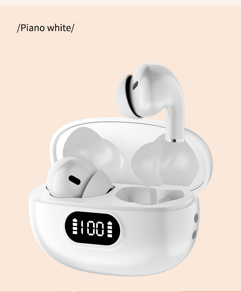 Wholesale Wireless Earbuds Semi in Ear Headphones Clear Call Digital Battery Display Charging Case for Work Travel Daily Use detail