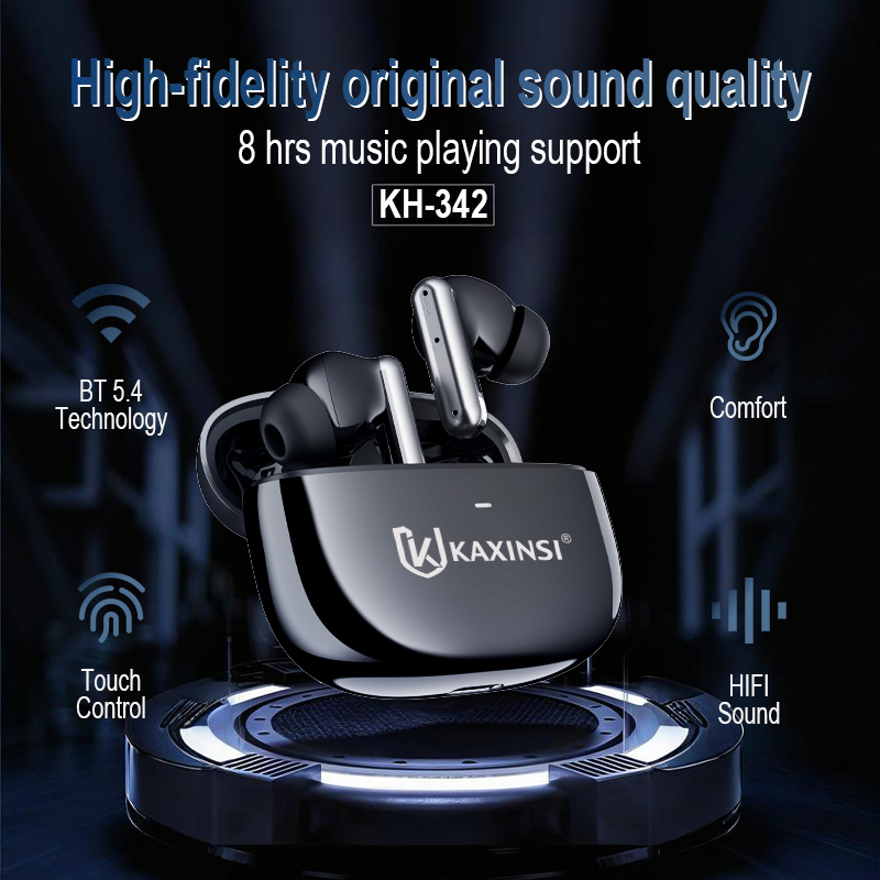 Wireless Headphones In-Ear Earbuds AI Smart Translators Mobile Phone IPX5 Waterproof ANC Noise Cancelling KAXINSI KH-342 Black detail