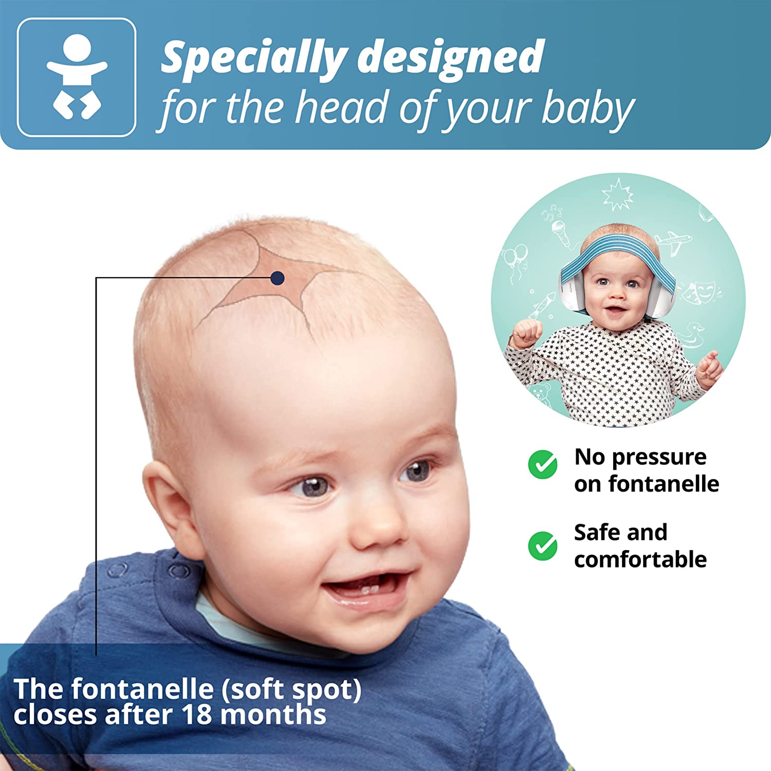 HQ Premium Eco-friendly Material Safety Noise Cancelling Ear Muffs Kids Hearing Protection Infant Baby Sleeping Earmuffs detail
