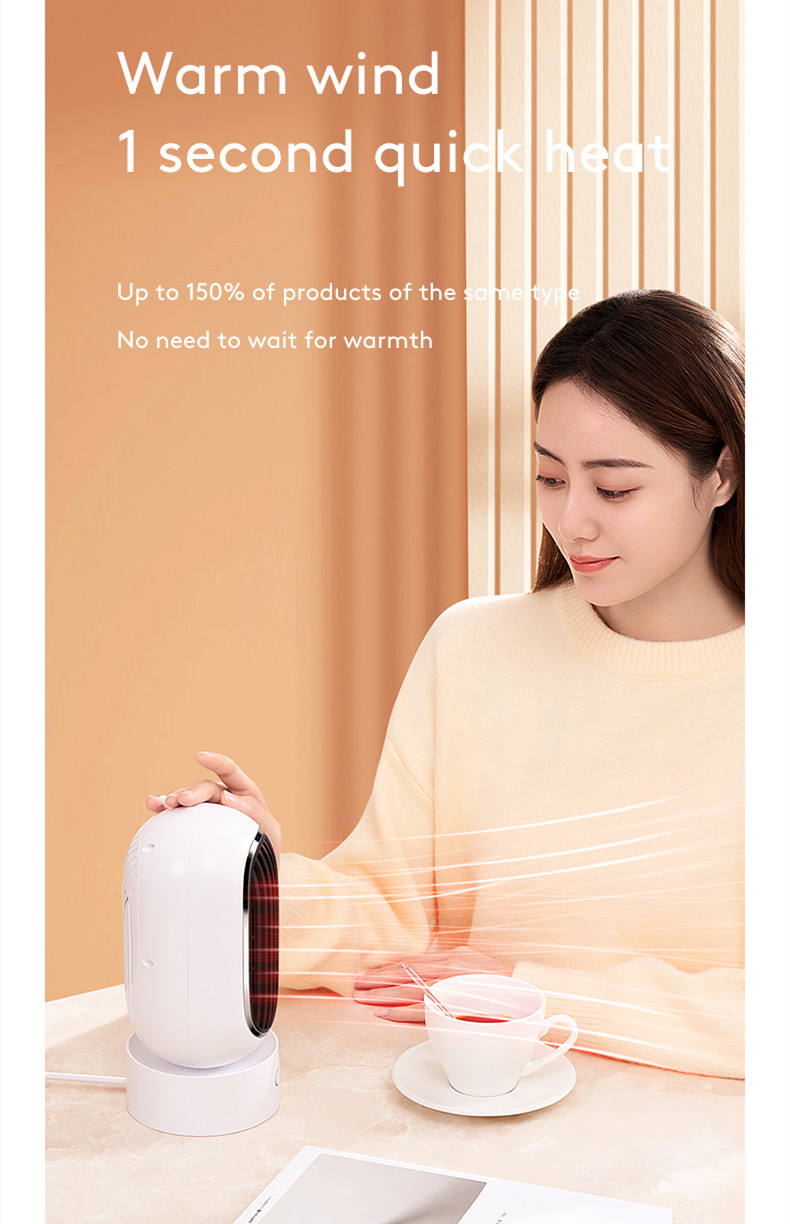 New Arrival Fan Heater 1000W Simple Design Portable Timed Shutdown 120 Degree for Bedroom Household Office Winter Product detail