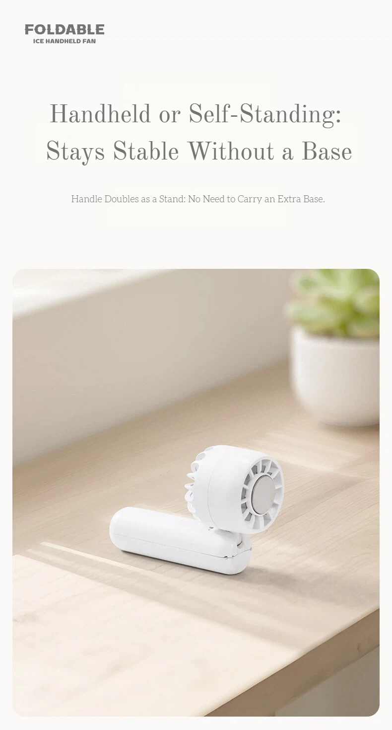2026 Outdoor Summer Strong Wind Three-Speed Household Handheld Foldable Electric Portable Mini USB Rechargeable Air Cooling Fan detail
