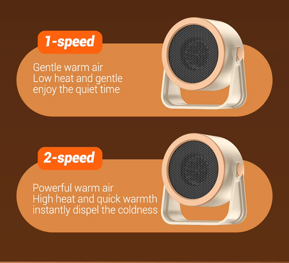 Portable 500W PTC Ceramic Heat Mini Low-noise Portable Electric Fan Heaters Household Space Heaters detail