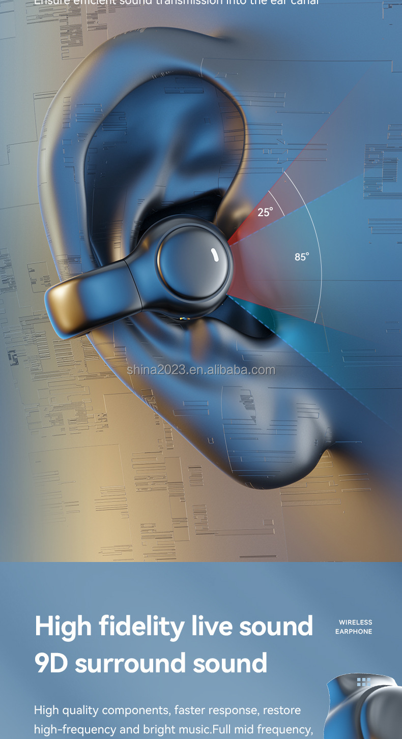 M47 Earbuds Bone Conduction Wireless Headphones Gaming Headsets Noise Canceling Sport Earphones Stereo Sound Blue Tooth Headset detail