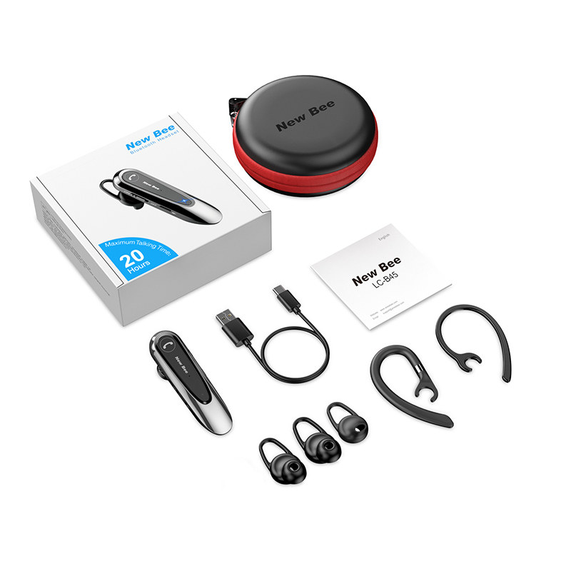 New Arrival New Bee QCC 3020 Chipset Business Headphone Single Ear Wireless  Earphone Headset LC-B45 detail