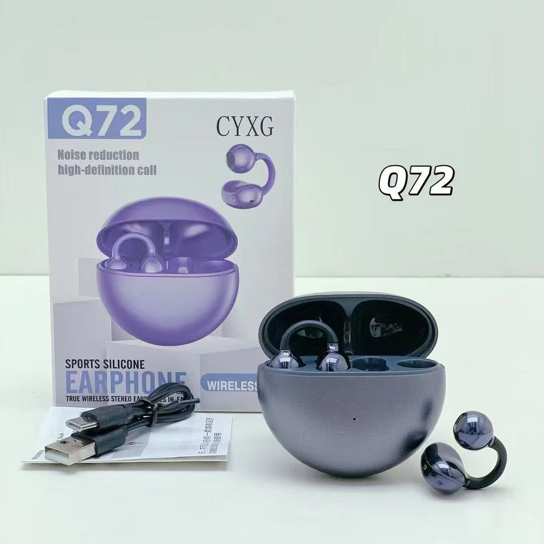 ZongX Wireless Earbuds with Earhooks Purple Open Ear Design Comfortable Fit for Sports and Daily Use detail