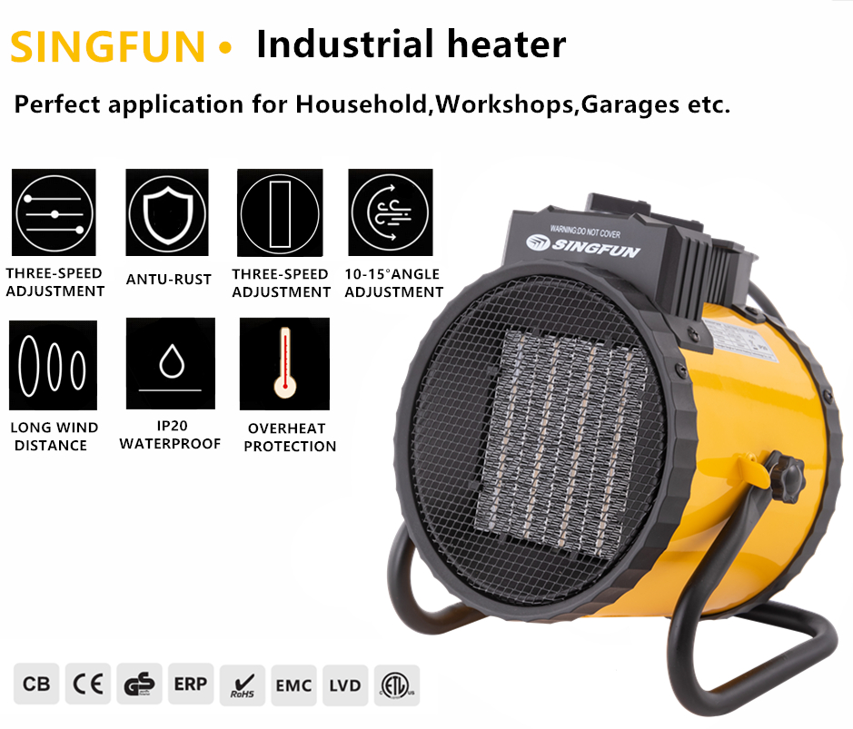 PTC 2000W Energy-Saving Electric Heater for Home Use Small Industrial Power Oran Electric Heater with EU Plug for Farms detail