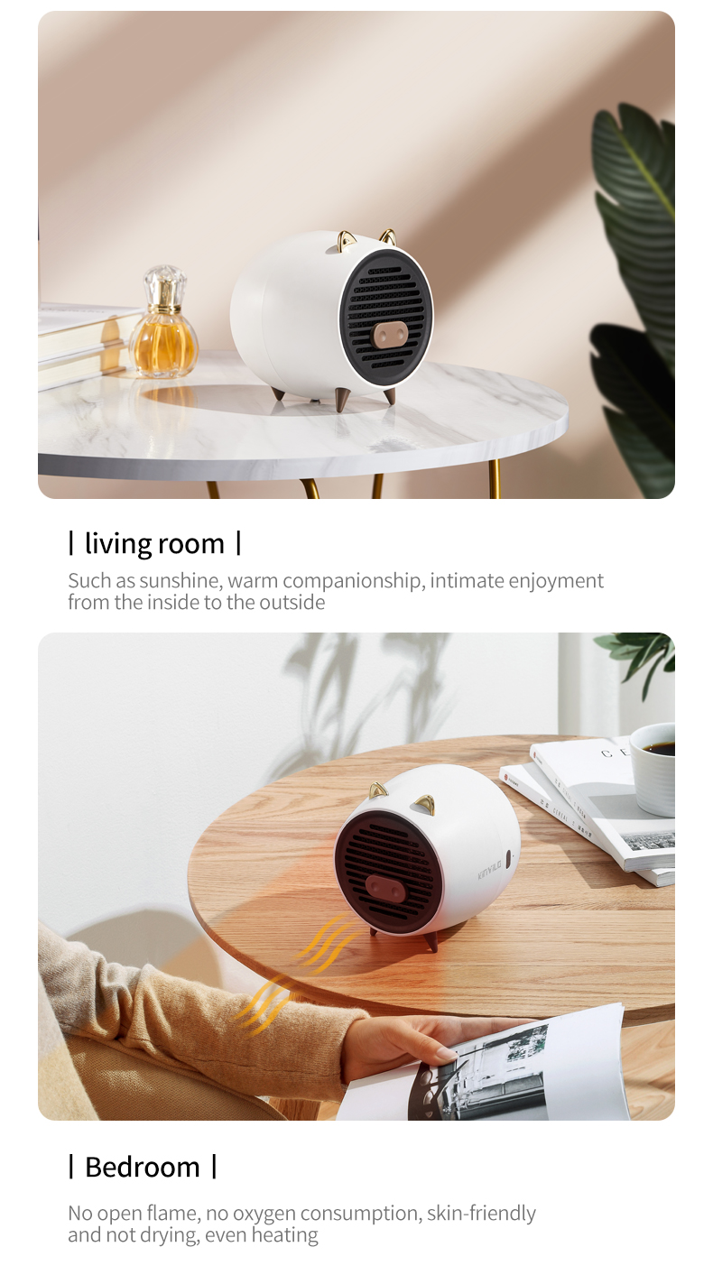 Wholesale Winter Cute Desktop Portable Heating Fan Mini Electric Air Heater Fan detail