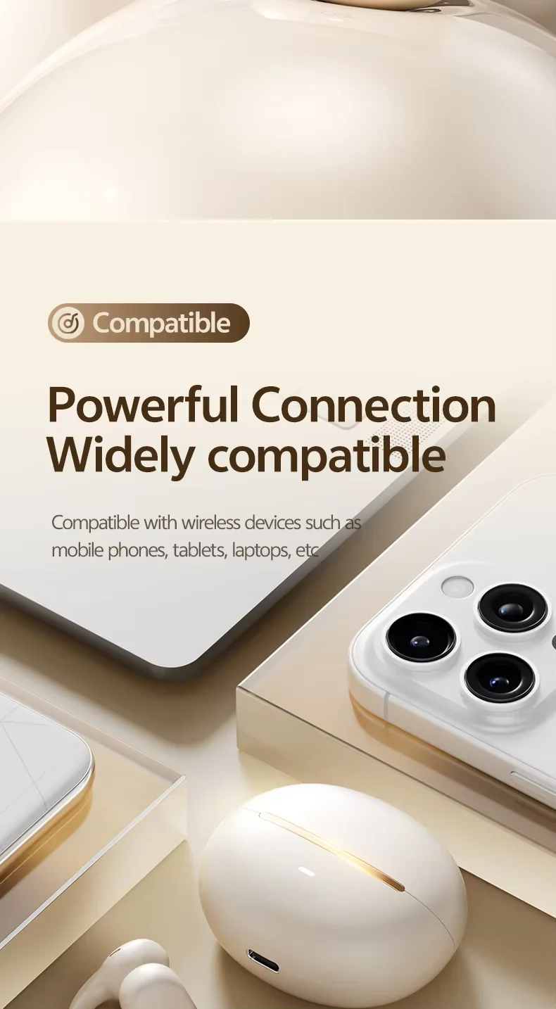Best Seller M136 Open Ear Clip Earbuds 5.3 Bluetooth Sports Headphones HD Call Noise Cancelling LED Display Audifonos Bluetooth detail