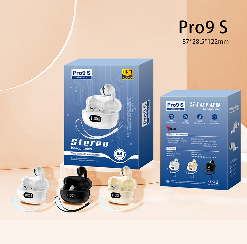 Wholesale Wireless Earbuds Semi in Ear Headphones Clear Call Digital Battery Display Charging Case for Work Travel Daily Use detail