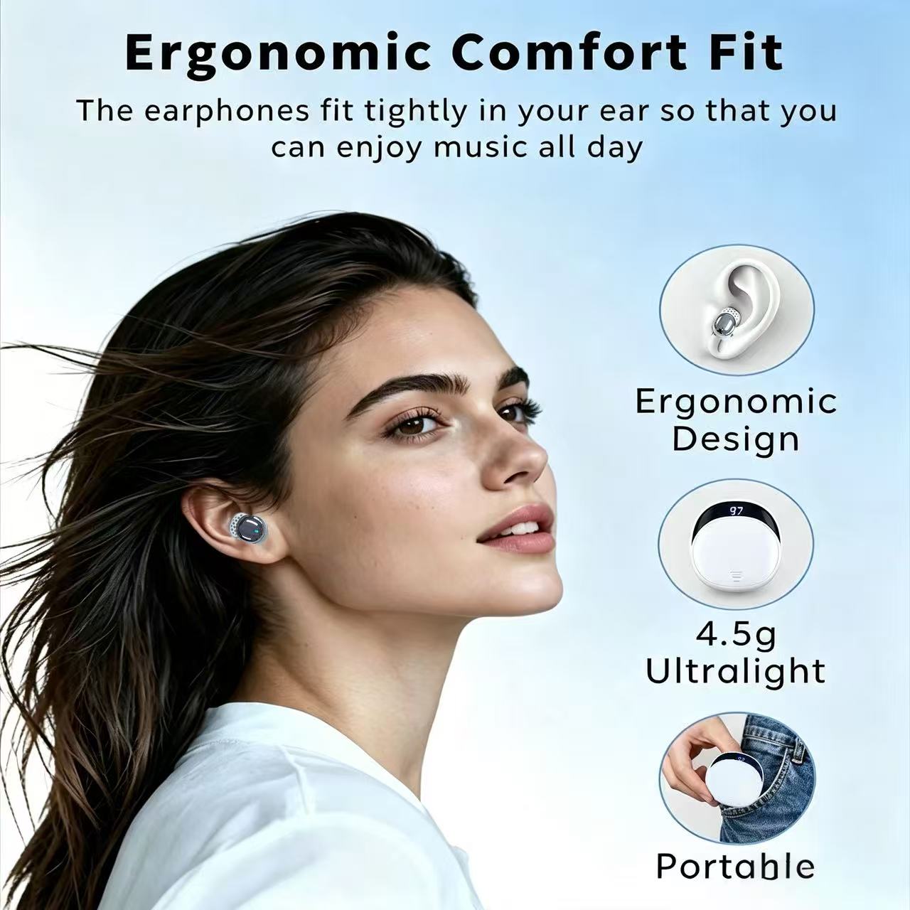 Hot-Selling Lightweight Wireless Earphones: Fashionable & Durable for Daily Use detail