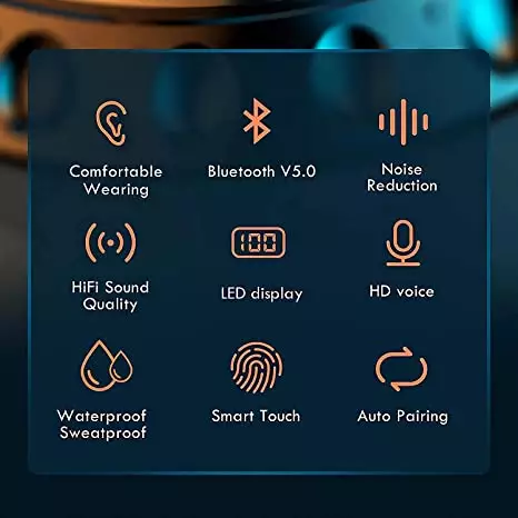 Hot Sale Wireless Earphones F9-5 Music Earphones TWS Binaural Touch Power Display In-Ear Earbuds detail