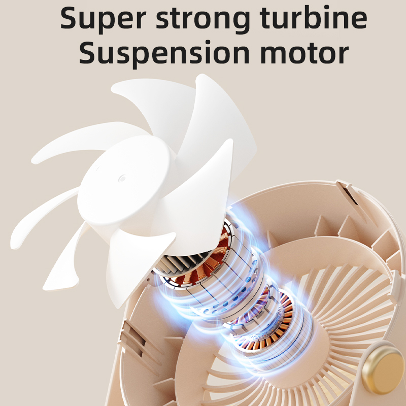 Wholesale Small Desktop Electric Fan Silent Plastic Turbine Circulation Wall Mount Charging Mini Portable Desk Air Cooling Fan product view