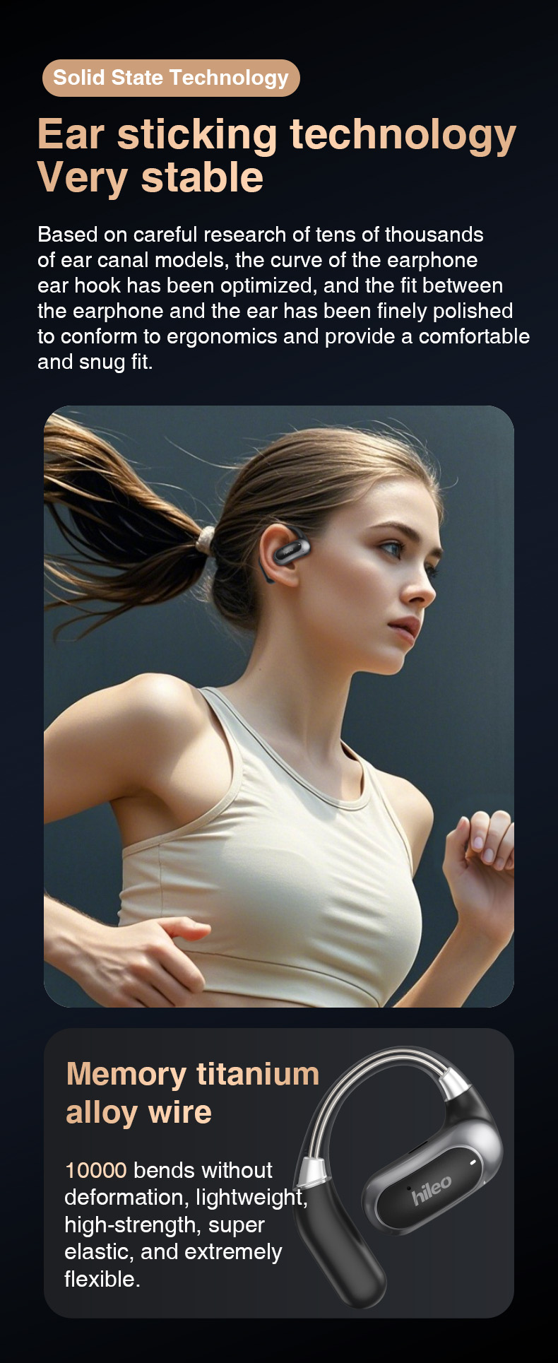 Hi95 Ows Wireless Earbuds BT 5.4 Open Design Sports ANC IPX5 Waterproof LED Battery Indicator Mic Android/iOS Hi-Fi Low Latency detail