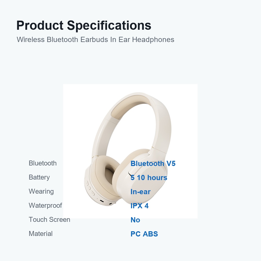 Wireless Bluetooth Earbuds Headphones Bluetooth V5 IPX-4 Type C product view
