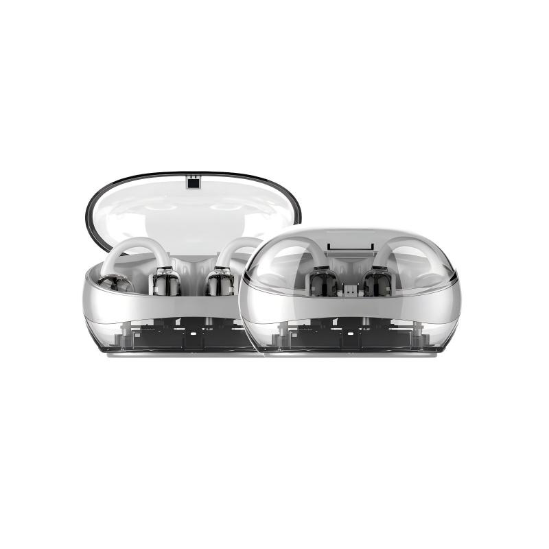 Removable Battery Tws Wireless Earbuds Glass-Back Clasp True Clip on Earphones Bluetooth Ear Clip Sports Gaming Headphones detail