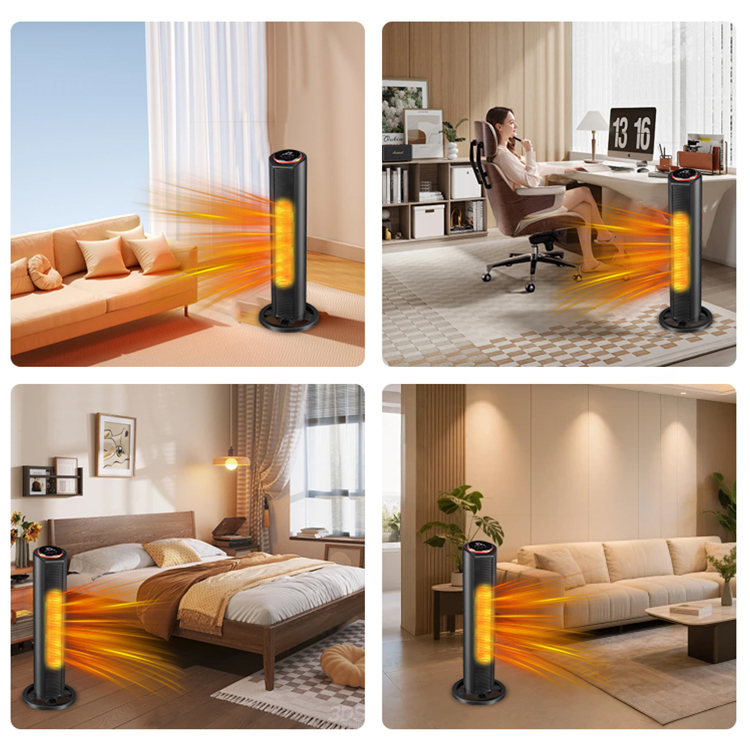 High Quality Electric TOWER HEATER Fan Remote Plastic Construction Three-Speed Adjustment Air Available Home ELECTRIC FAN HEATER product view