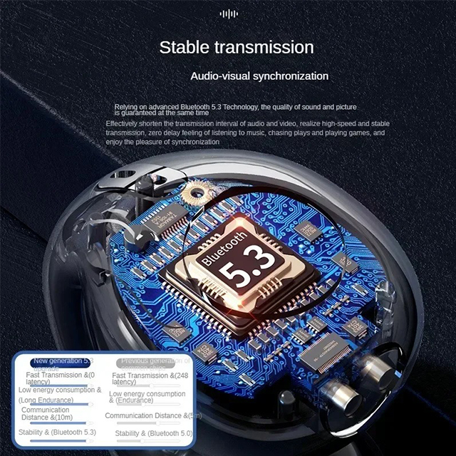 Clip-on  Earphones T75 TWS Earbuds Noise-Canceling Bone Conduction Earphones Wireless Sport Earbuds for Smart Phones product view