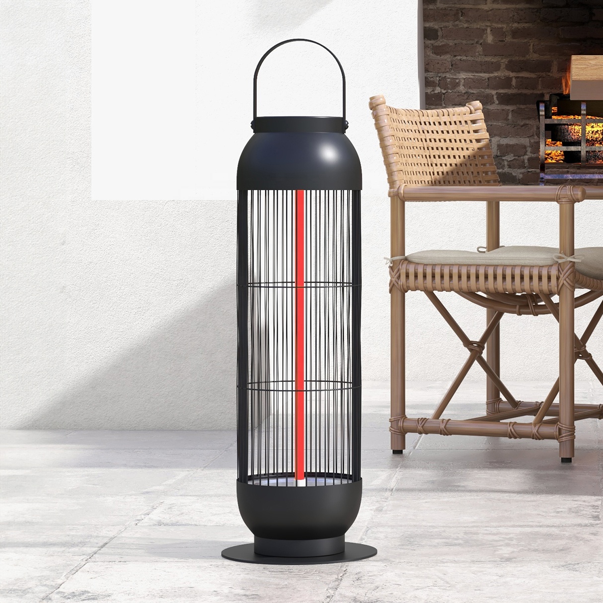 1000W Portable Patio Heater with Outdoor Electric Lantern Style product view