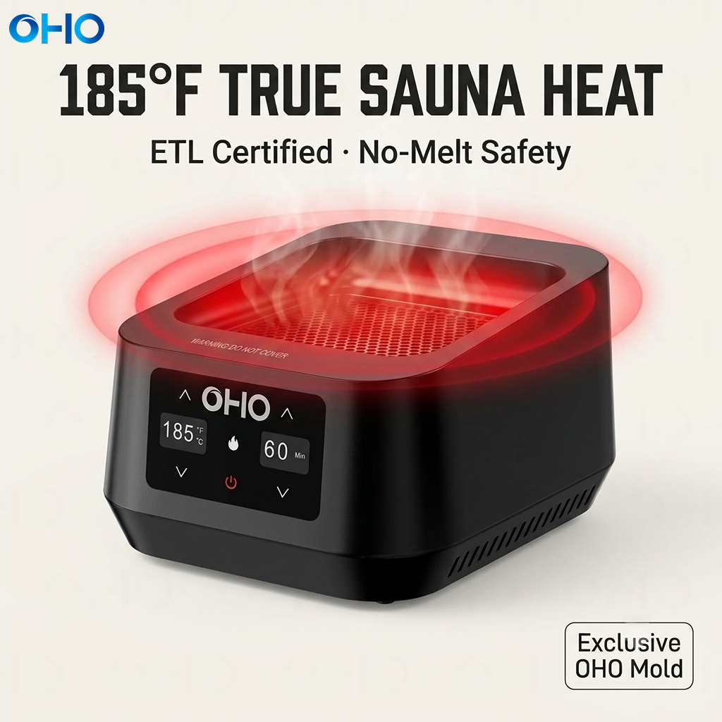 OHO Exclusive Design ETL Certified Electric Portable Sauna Heater 1500W Lightweight Eco-Friendly Plug-Powered Air Duct System product view