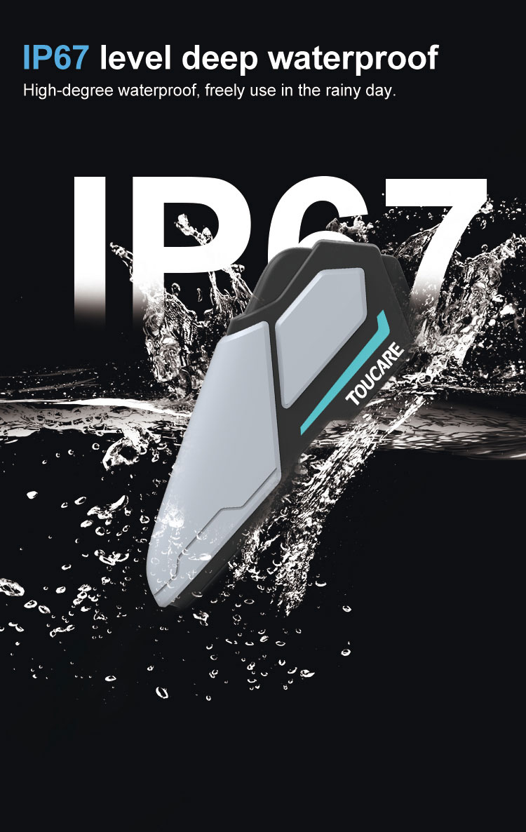 TOUCARE T10 Motorcycle Bluetooth Intercom Earphones Noise Reduction Wireless Headset for Full Helmet Riding Enthusiasts detail