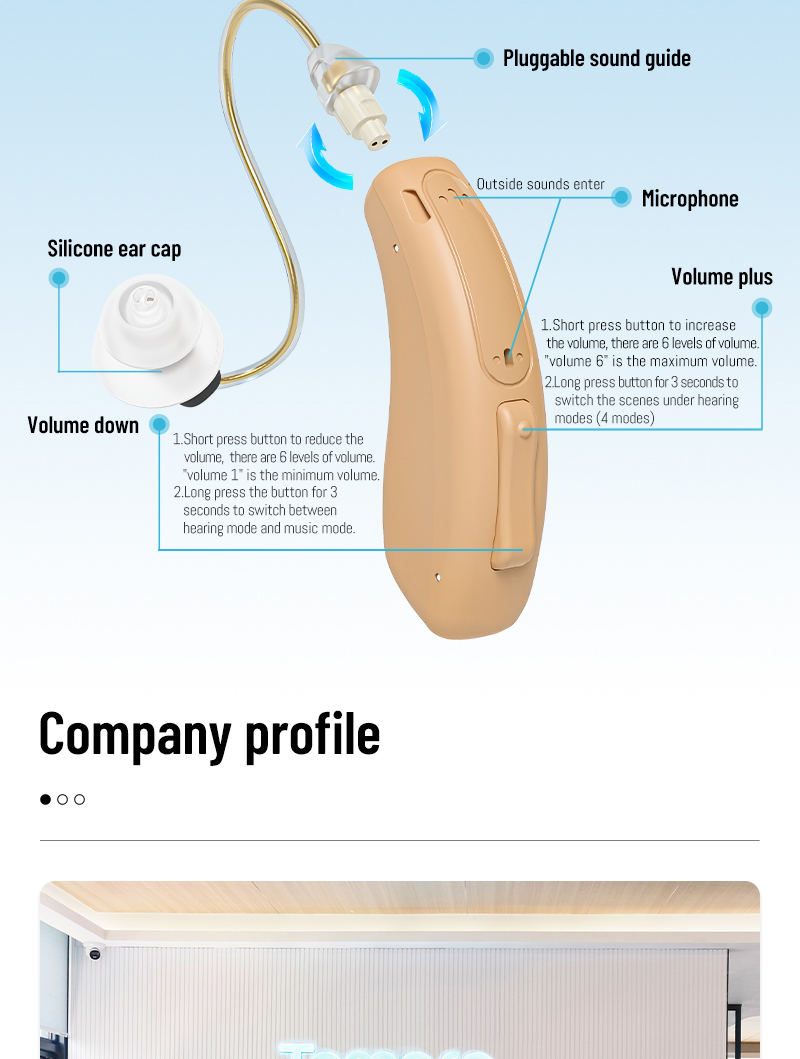 16-channel Bluetooth Rechargeable BTE Pluggable Digital Hearing Aids detail