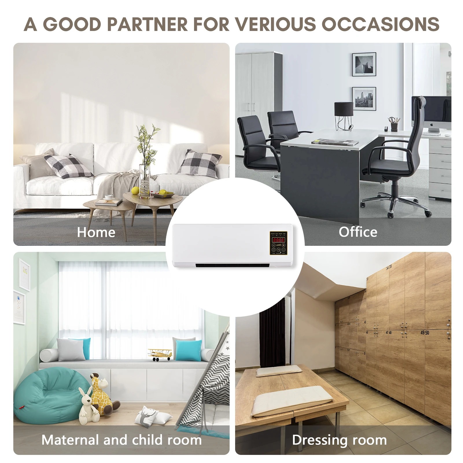 Wall Mounted Air Conditioner Cooling Heating Dual Use Hot Fan Household Wall Hanging Air Conditioner and Heater with Remote detail