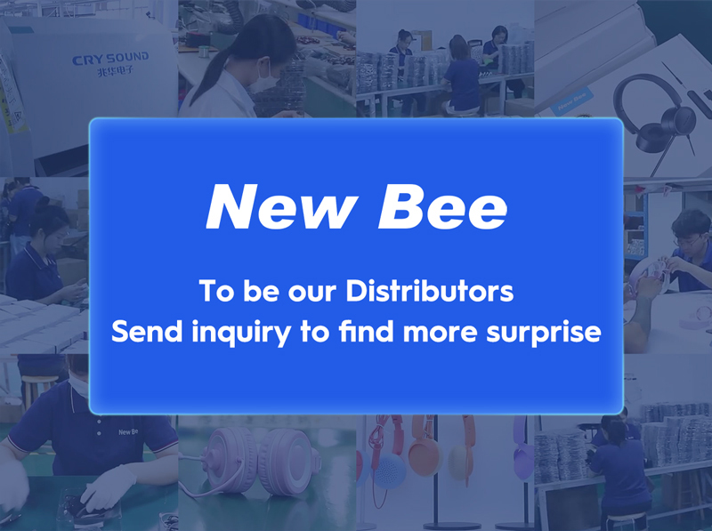 New Bee New Design Single Ear V5.0  Cell Phone Headset Wireless  Earpiece with 500mAh Charging Case detail