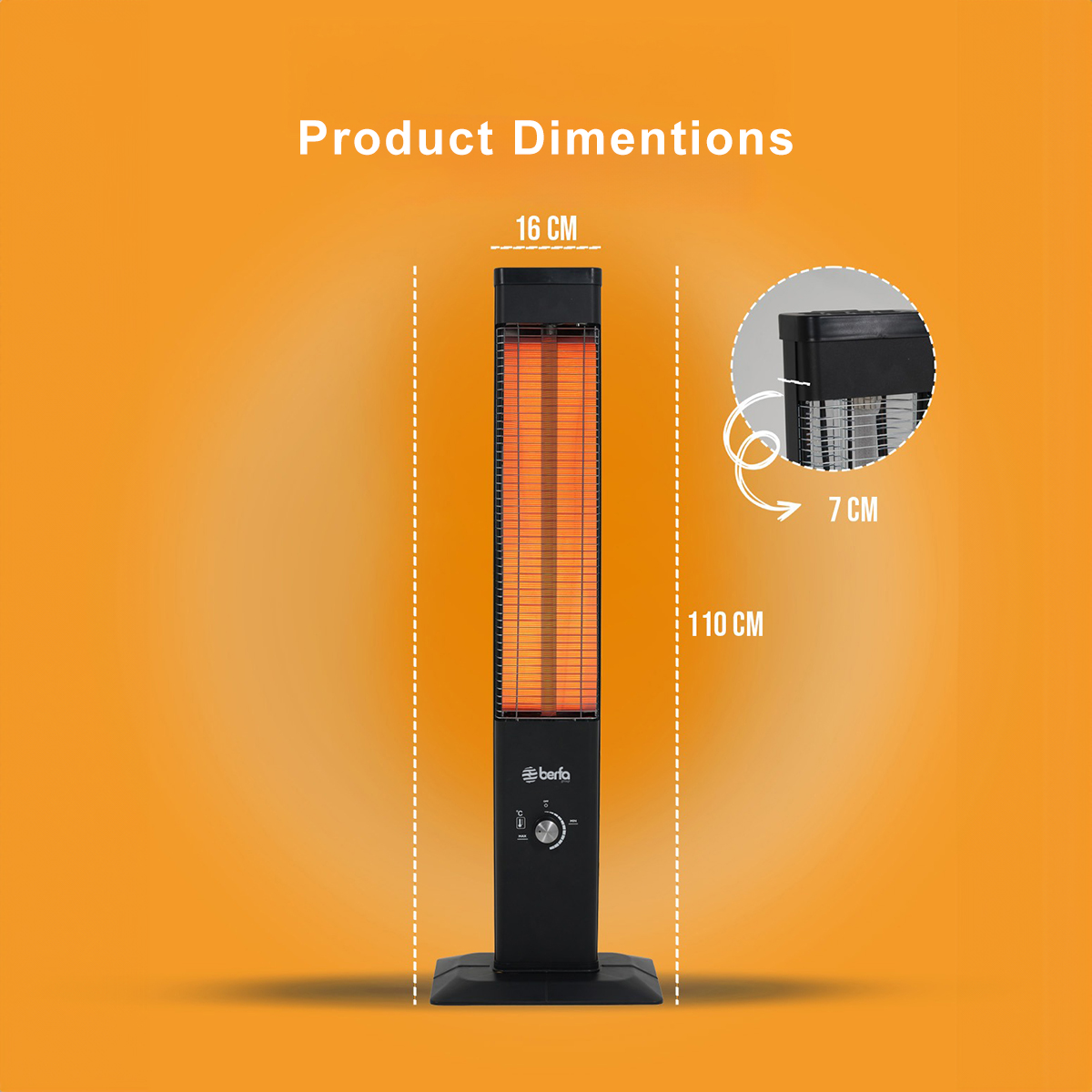Electric Heater Compact Fast-heating and Safe with Customizable Temperature Settings Ideal for Homes Offices and Indoor comfort detail