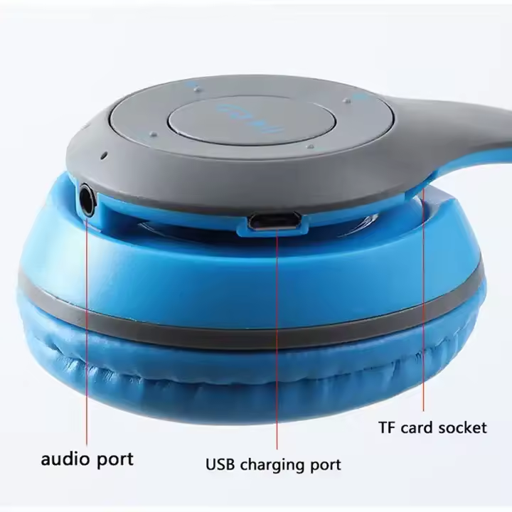 P47 Wireless Open-Ear Headphones Foldable ABS with LED HIFI Stereo Music Earphone Mic Head-mounted Support detail