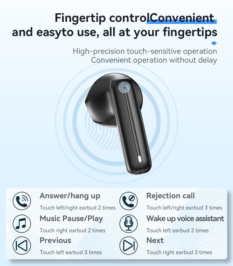 Yesido TWS25 BT5.3 TWS  With HD Microphone Without Delay Semi-In-Ear Headset Wireless Earphone Wireless Headphone detail