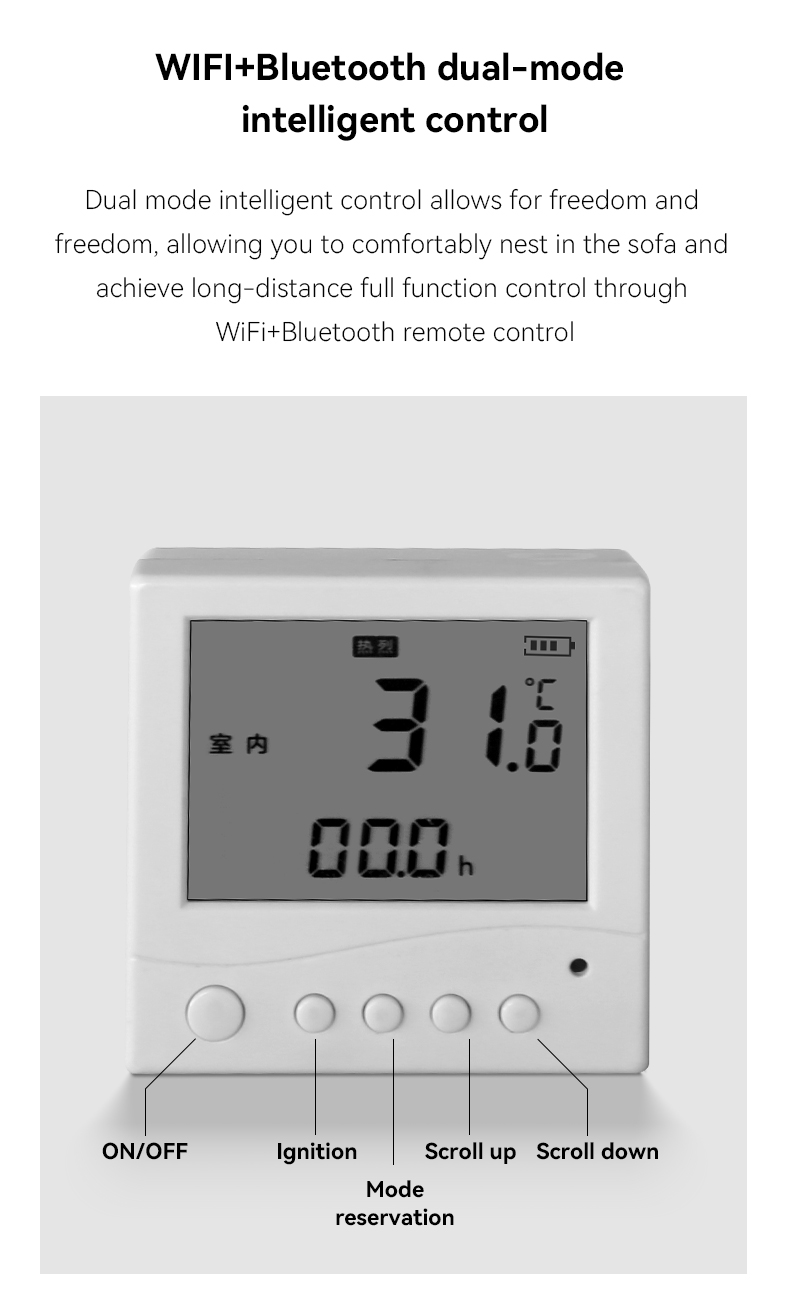 Low Energy Consumption 82% Efficiency Modern Round Design Wi-Fi  Control Indoor Heating Stove That Heats with Wood Burning detail
