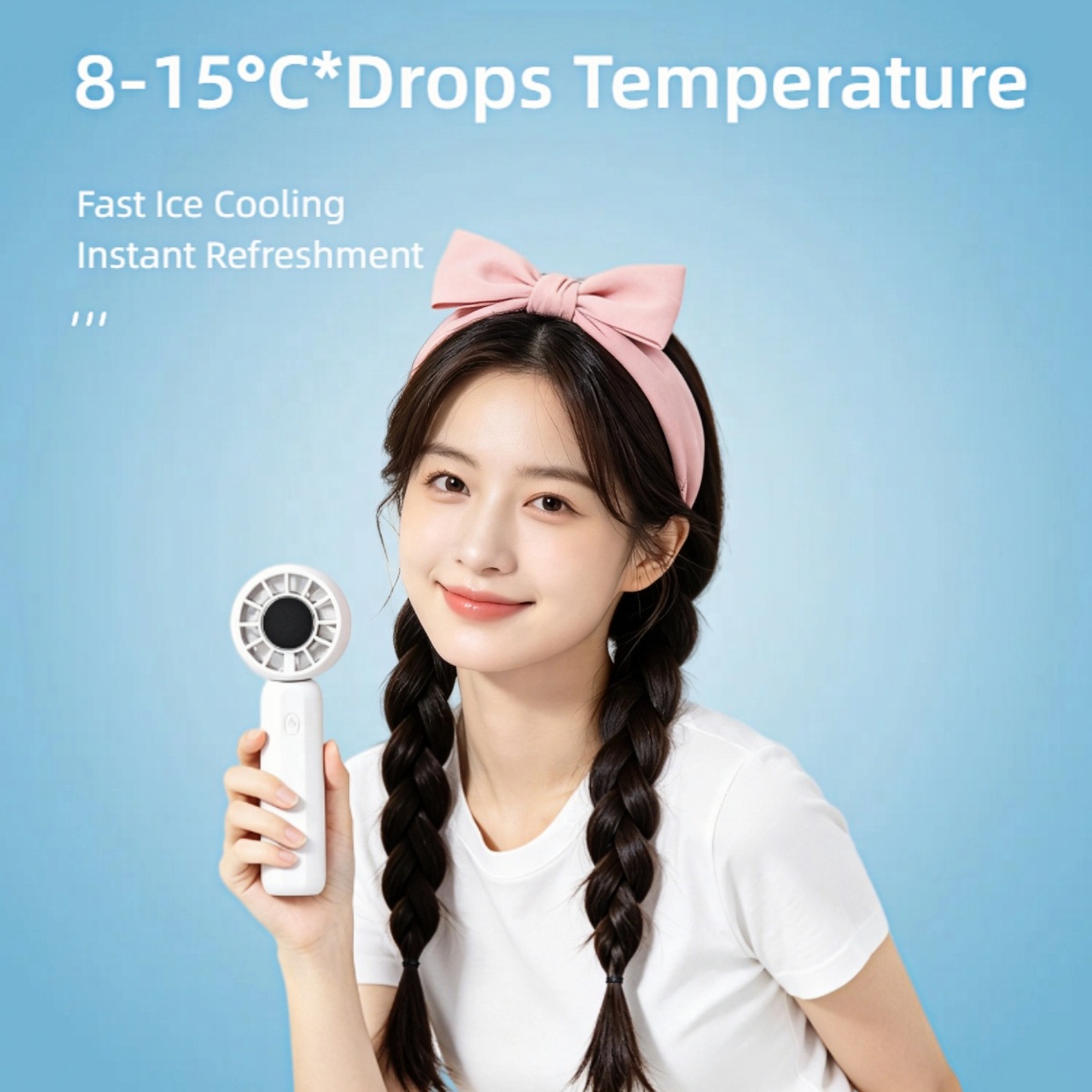 2026 Outdoor Summer Strong Wind Three-Speed Household Handheld Foldable Electric Portable Mini USB Rechargeable Air Cooling Fan