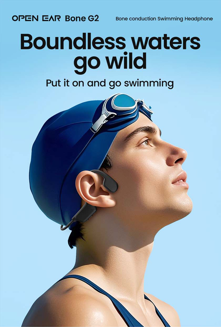 ALOVA New Design Bone Conduction Headphones IP68 Swimming Open Ear Wireless Headset Bluetooth Earphone detail