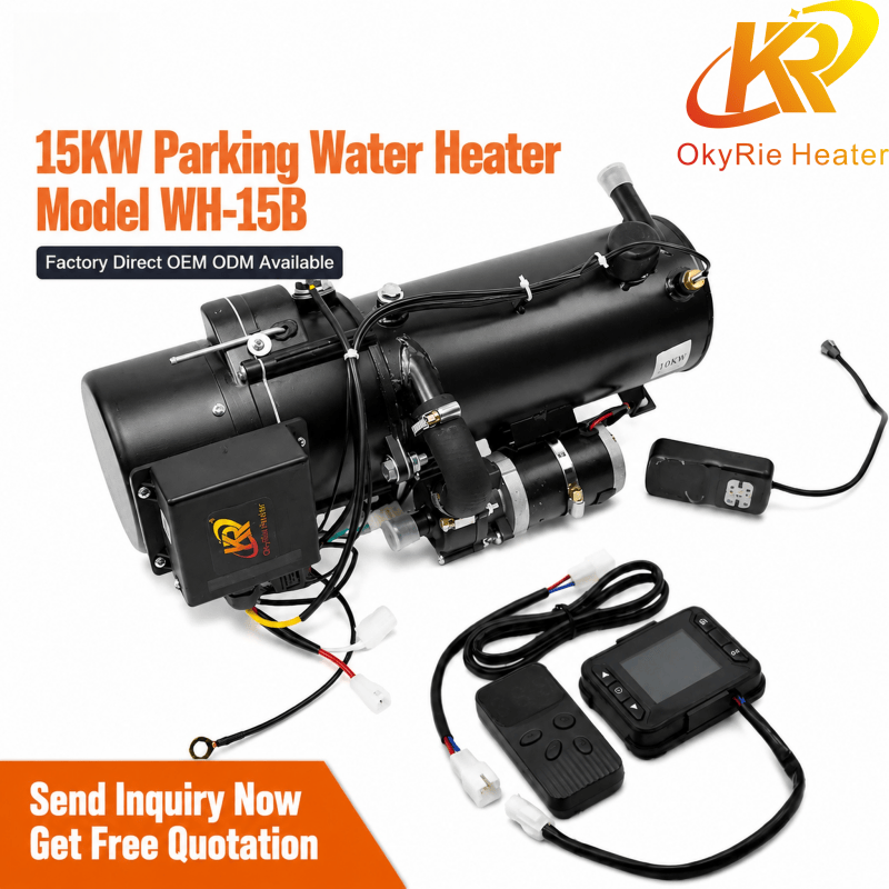 OkyRie WH-15B 15KW Diesel Only Hydronic Parking Heater Defrost Cabin Window Warm Engine Heavy Machinery Heater detail