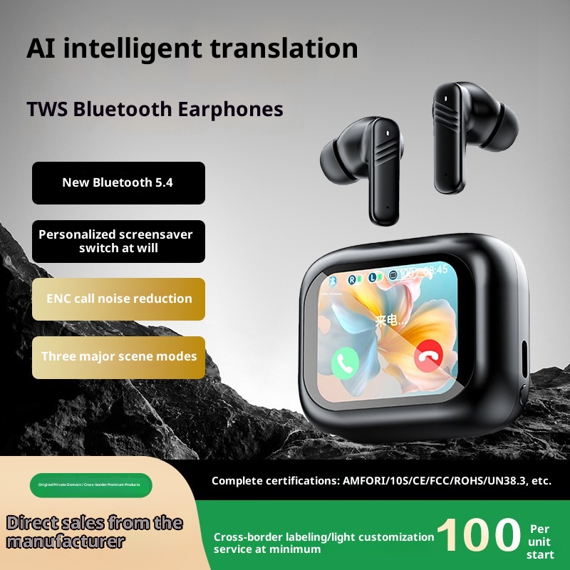 Real-Time Translate Wireless Earbuds AI Translator Earbuds With 144 Languages Headphone With Touch-Screen & Noise Cancelling product view