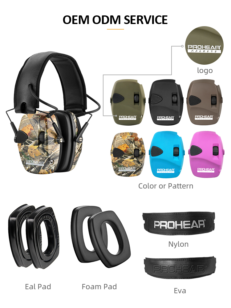 Stylish ABS Rubberized Coating Tactical Foldable Rechargeable 27dB Noise Reduction Shooting Headphones Earmuffs product view
